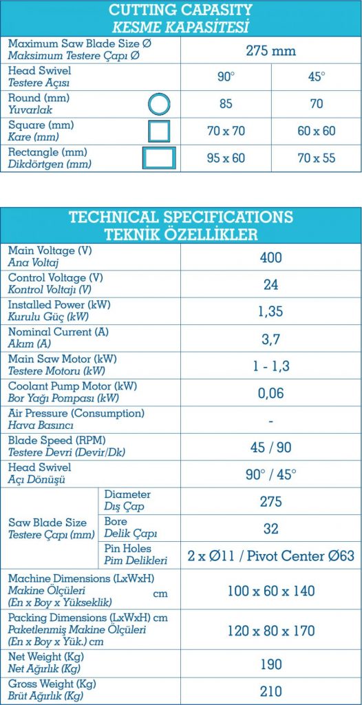 V275 Teknik Özellikler